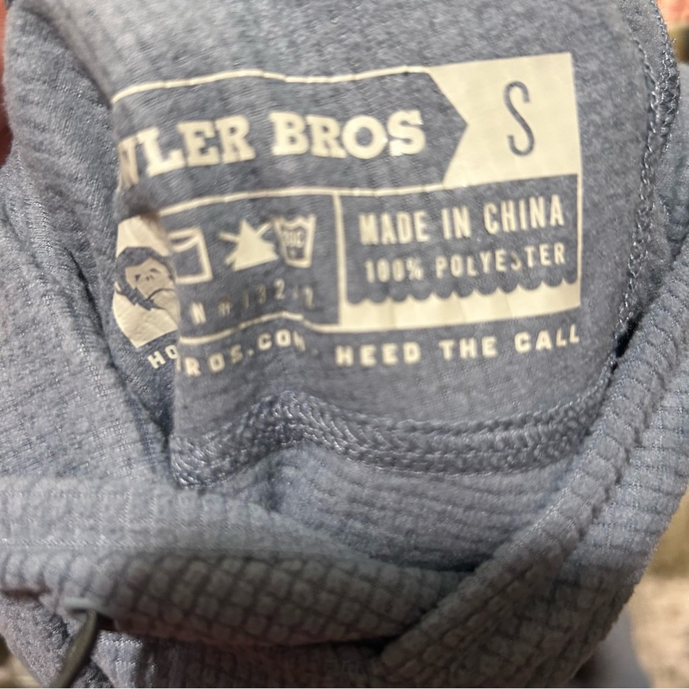 Howler Brothers Hoodie – Men’s Small Blue Palo Duro Grid Fleece Waffle Knit NWT - Picture 7 of 8